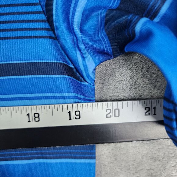 Men's Blue Ben Hogan Performance Polo Shirt Striped Short Sleeve Size S - Picture 8 of 10